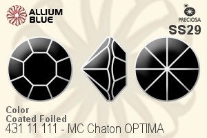 Preciosa MC Chaton OPTIMA (431 11 111) SS29 - Color (Coated) With Golden Foiling - Click Image to Close