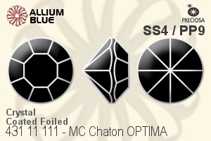 Preciosa MC Chaton (431 11 111) SS4 / PP9 - Crystal (Coated) With Golden Foiling - Haga Click en la Imagen para Cerrar