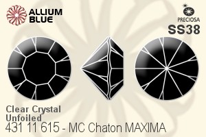 Preciosa MC Chaton MAXIMA (431 11 615) SS38 - Clear Crystal Unfoiled - Haga Click en la Imagen para Cerrar