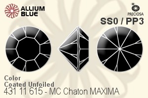 Preciosa MC Chaton MAXIMA (431 11 615) SS0 / PP3 - Color (Coated) Unfoiled - Click Image to Close