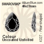 スワロフスキー Pear-shaped ファンシーストーン (4327) 40x27mm - カラー（コーティングなし） 裏面にホイル無し