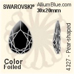 スワロフスキー Pear-shaped ファンシーストーン (4327) 30x20mm - カラー 裏面プラチナフォイル