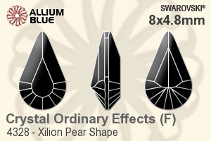 スワロフスキー XILION Pear Shape ファンシーストーン (4328) 8x4.8mm - クリスタル エフェクト 裏面プラチナフォイル - ウインドウを閉じる