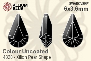 スワロフスキー XILION Pear Shape ファンシーストーン (4328) 6x3.6mm - カラー 裏面にホイル無し - ウインドウを閉じる