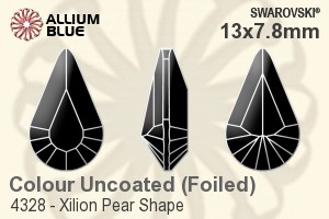 Swarovski XILION Pear Shape Fancy Stone (4328) 13x7.8mm - Color With Platinum Foiling