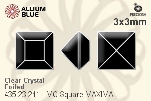 PRECIOSA Square MXM 3x3 crystal DF