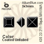 Preciosa MC Square MAXIMA Fancy Stone (435 23 211) 3x3mm - Color (Coated) Unfoiled