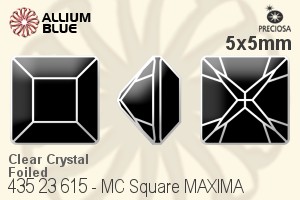 Preciosa プレシオサ MC マシーンカットSquare MAXIMA マキシマ ファンシーストーン (435 23 615) 5x5mm - クリスタル 裏面Dura™フォイル