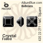 Preciosa MC Square MAXIMA Fancy Stone (435 23 615) 8x8mm - Clear Crystal With Dura™ Foiling
