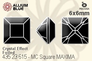PRECIOSA Square MXM 6x6 crystal DF Vel