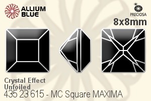 寶仕奧莎 機切正方形 MAXIMA 美飾瑪 花式石 (435 23 615) 8x8mm - 白色（鍍膜） 無水銀底 - 關閉視窗 >> 可點擊圖片