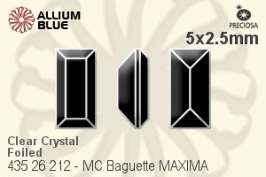 PRECIOSA Baguette MXM 5x2.5 crystal DF