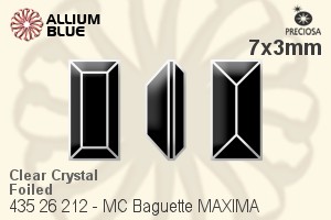 PRECIOSA Baguette MXM 7x3 crystal DF