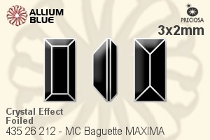 PRECIOSA Baguette MXM 3x2 crystal DF AB