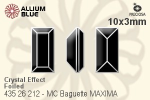 PRECIOSA Baguette MXM 10x3 crystal DF AB