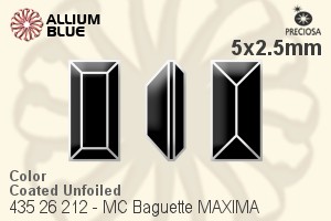 Preciosa プレシオサ MC マシーンカットBaguette MAXIMA マキシマ ファンシーストーン (435 26 212) 5x2.5mm - カラー（コーティング） 裏面にホイル無し - ウインドウを閉じる