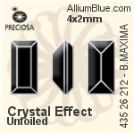 Preciosa MC Baguette MAXIMA Fancy Stone (435 26 212) 4x2mm - Crystal Effect Unfoiled