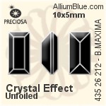 Preciosa MC Baguette MAXIMA Fancy Stone (435 26 212) 10x5mm - Crystal Effect Unfoiled