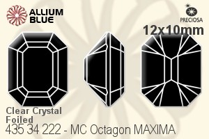 寶仕奧莎 機切Octagon MAXIMA 美飾瑪 花式石 (435 34 222) 12x10mm - 透明白色 DURA™耐用金屬箔底 - 關閉視窗 >> 可點擊圖片