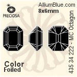 Preciosa MC Octagon MAXIMA Fancy Stone (435 34 222) 8x6mm - Color With Dura™ Foiling