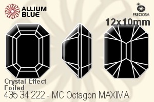 Preciosa MC Octagon MAXIMA Fancy Stone (435 34 222) 12x10mm - Crystal Effect With Dura™ Foiling - Click Image to Close
