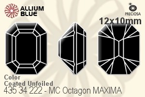 Preciosa プレシオサ MC マシーンカットOctagon MAXIMA マキシマ ファンシーストーン (435 34 222) 12x10mm - カラー（コーティング） 裏面にホイル無し - ウインドウを閉じる