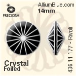 Preciosa MC Rivoli (436 11 177) 14mm - Clear Crystal With Dura™ Foiling