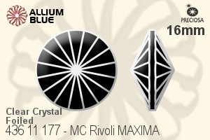 Preciosa MC Rivoli (436 11 177) 16mm - Clear Crystal With Dura™ Foiling - Haga Click en la Imagen para Cerrar