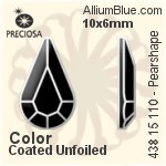 Preciosa MC Pearshape Flat-Back Stone (438 15 110) 10x6mm - Color (Coated) Unfoiled