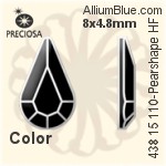 Preciosa プレシオサ MC マシーンカットPearshape Flat-Back Hot-Fix Stone (438 15 110) 8x4.8mm - カラー