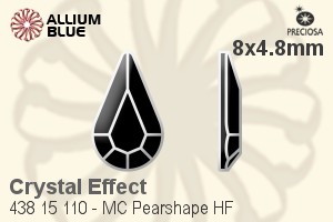 Preciosa MC Pearshape Flat-Back Hot-Fix Stone (438 15 110) 8x4.8mm - Crystal Effect - Click Image to Close