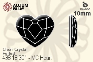 Preciosa MC Heart Flat-Back Stone (438 18 301) 10mm - Clear Crystal With Dura™ Foiling - Click Image to Close