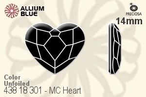 Preciosa MC Heart Flat-Back Stone (438 18 301) 14mm - Color Unfoiled