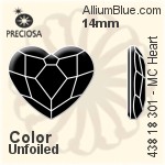 Preciosa MC Heart Flat-Back Stone (438 18 301) 14mm - Color Unfoiled