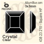 Preciosa MC Square Flat-Back Hot-Fix Stone (438 23 210) 3x3mm - Clear Crystal