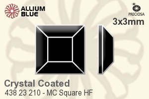 Preciosa MC Square Flat-Back Hot-Fix Stone (438 23 210) 3x3mm - Crystal (Coated)