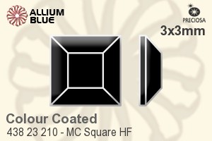 Preciosa MC Square Flat-Back Hot-Fix Stone (438 23 210) 3x3mm - Color (Coated) - Click Image to Close