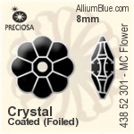 Preciosa MC Flower 301 Sew-on Stone (438 52 301) 8mm - Crystal (Coated) With Silver Foiling