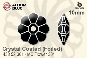 Preciosa プレシオサ MC マシーンカットFlower 301 ソーオンストーン (438 52 301) 10mm - クリスタル エフェクト 裏面シルバーフォイル - ウインドウを閉じる