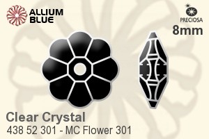 Preciosa MC Flower Sew-on Stone (438 52 301) 8mm - Clear Crystal