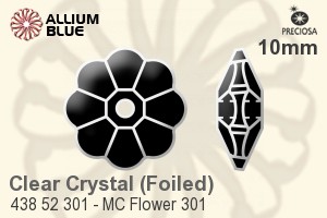 Preciosa MC Flower 301 Sew-on Stone (438 52 301) 10mm - Clear Crystal With Silver Foiling