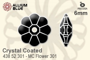 宝仕奥莎 机切Flower 301 手缝石 (438 52 301) 6mm - 白色（镀膜） 无水银底 - 关闭视窗 >> 可点击图片