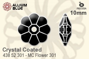 寶仕奧莎 機切Flower 301 手縫石 (438 52 301) 10mm - 白色（鍍膜） 無水銀底