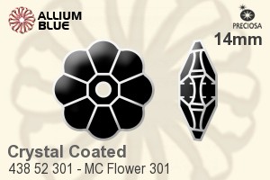 Preciosa MC Flower 301 Sew-on Stone (438 52 301) 14mm - Crystal Effect Unfoiled