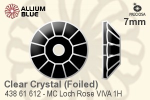 寶仕奧莎 機切Loch 玫瑰 VIVA 1H 手縫石 (438 61 612) 7mm - 透明白色 銀箔底 - 關閉視窗 >> 可點擊圖片