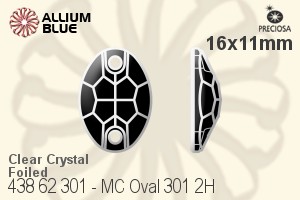 Preciosa MC Oval 301 2H Sew-on Stone (438 62 301) 16x11mm - Clear Crystal With Silver Foiling - Haga Click en la Imagen para Cerrar
