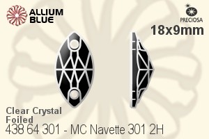 PRECIOSA Navette 2H 18x9 crystal S