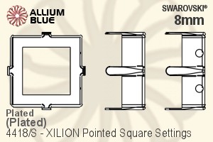 Swarovski XILION Pointed Square Settings (4418/S) 8mm - Plated - Click Image to Close