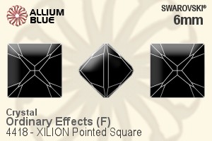 施華洛世奇XILION施亮Pointed 正方形 花式石 (4418) 6mm - 白色（半塗層） 白金水銀底 - 關閉視窗 >> 可點擊圖片