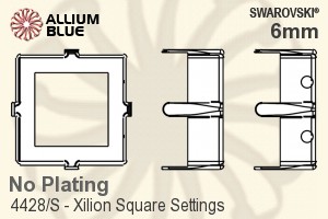 Swarovski XILION Square Settings (4428/S) 6mm - No Plating - Click Image to Close
